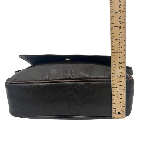 BALLY Shoulder Bag or Crossbody Purse Vintage in Dark Brown Leather Authentic - Picture 8 of 10